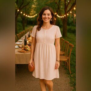 Vintage Cottagecore Great Times LaceFront Dress Romantic Garden Summer Resort